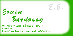 ervin bardossy business card